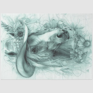 Decoupage Whimsical Monochromatic Horit Portrait Seidenpapier