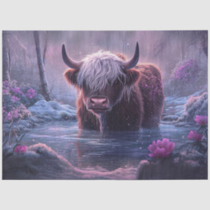 Decoupage Whimsical Pinkish Hue Highland Kuhteich Seidenpapier