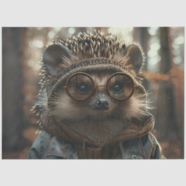 Decoupage Whimsical Porcupine mit Brille Seidenpapier