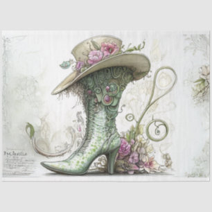 Decoupage Whimsical Scrapbooking Vintager Boot Seidenpapier