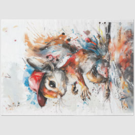Decoupage Whimsical Splash Art Squirell Malerei Seidenpapier