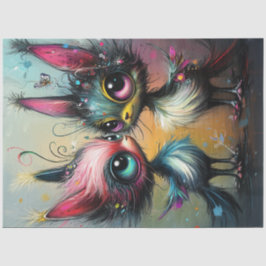 Decoupage Whimsical Styling Cats Lebend gefärbt Seidenpapier