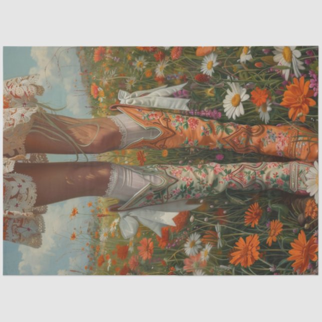 Decoupage Whimsical Unmatch Cowboy Boot for Lily Seidenpapier (Vorderseite)