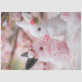 Decoupage Whimsical Valentine Bunny Couple Seidenpapier