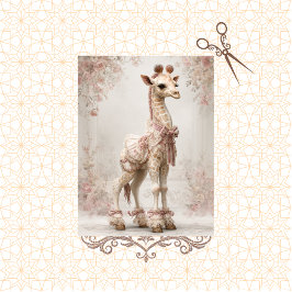 Decoupage Whimsical Viktorianisch Giraffe Lace bes Seidenpapier