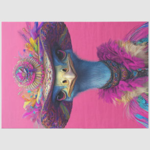 Decoupage Whimsical Wackadoodle Ostrich in Pink Seidenpapier
