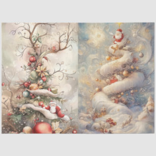 Decoupage Whimsical Weihnachtsbaum 2 pro Blatt Seidenpapier