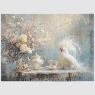 Decoupage Whimsical White Bird Französisches Tee-P Seidenpapier