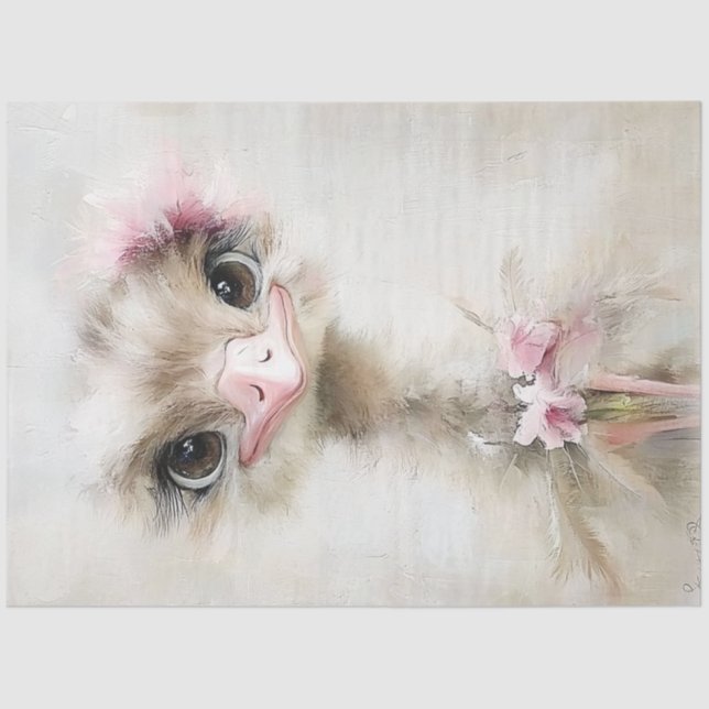 Decoupage Whimsical White Graceful Strauß Pink Seidenpapier (Vorderseite)