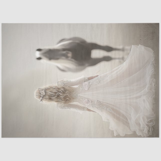 Decoupage Whispers of Wedding Day Lady & Horse Seidenpapier (Vorderseite)