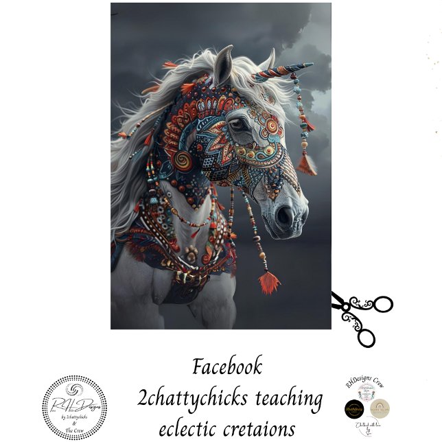 Decoupage White Ceremonial American Indian Horse Seidenpapier (Von Creator hochgeladen)