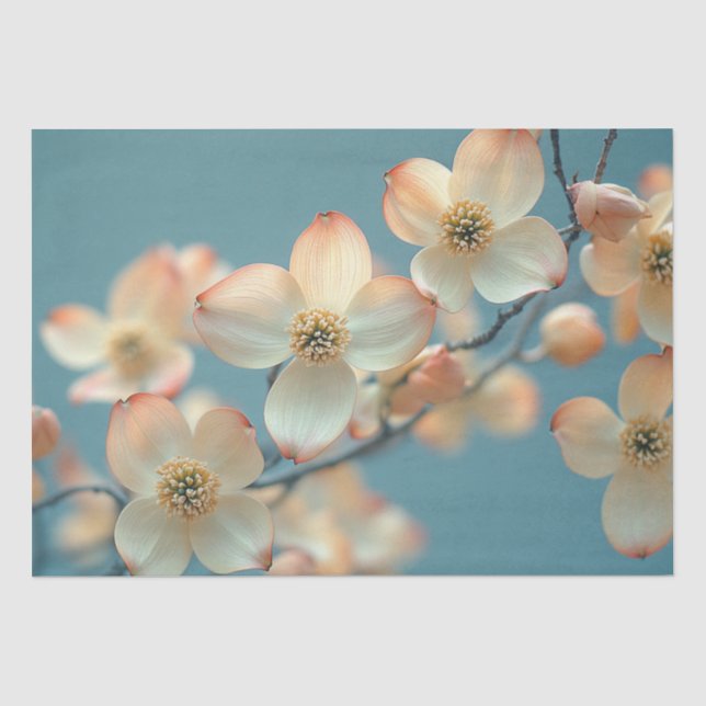 Decoupage White Dogwood Tree Blume Seidenpapier (Vorderseite)