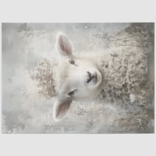 Decoupage White Lamb Ostersonntag Verzierte Krone Seidenpapier