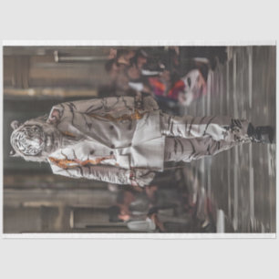 Decoupage White Lion Fashion Show Seidenpapier