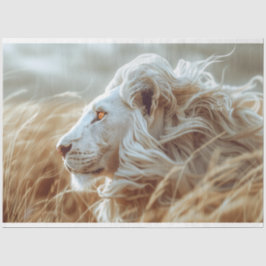 Decoupage White Majestic Lion Seidenpapier