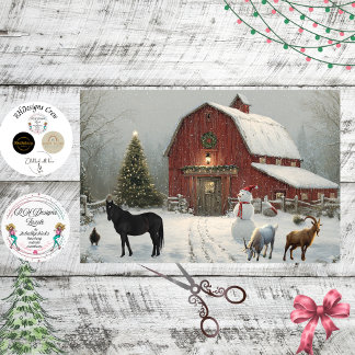 Decoupage Winter Barnyard Weihnachten bei Debbie Seidenpapier