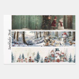 Decoupage Winter Sawblade Set 26x6 Geschenkpapier Set