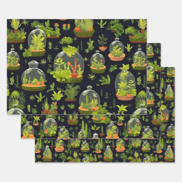 Decoupage Wrapping Paper Terrariums Set 3 Geschenkpapier Set