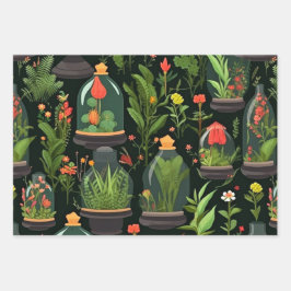 Decoupage Wrapping Paper Terrariums Set 3 Geschenkpapier Set