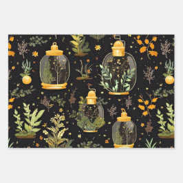 Decoupage Wrapping Paper Terrariums Set 3 Geschenkpapier Set