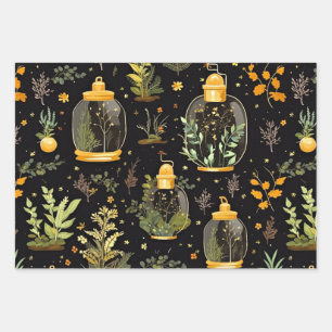 Decoupage Wrapping Paper Terrariums Set 3 Geschenkpapier Set