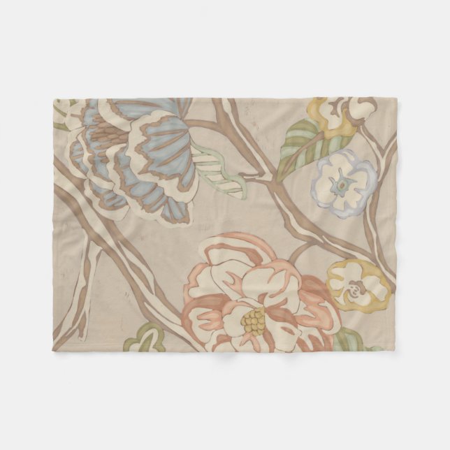 Decrative Organza-Chintz-Blumenmuster Fleecedecke (Vorderseite (Horizontal))