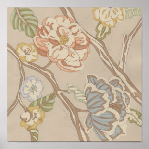 Decrative Organza-Chintz-Blumenmuster Poster