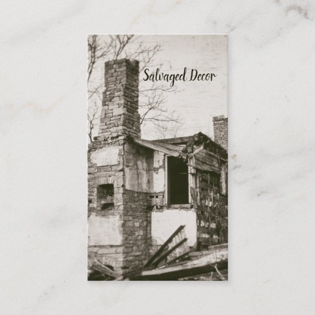 Decrepit Antique Torn Down Homestead saldiert Visitenkarte (Vorderseite)
