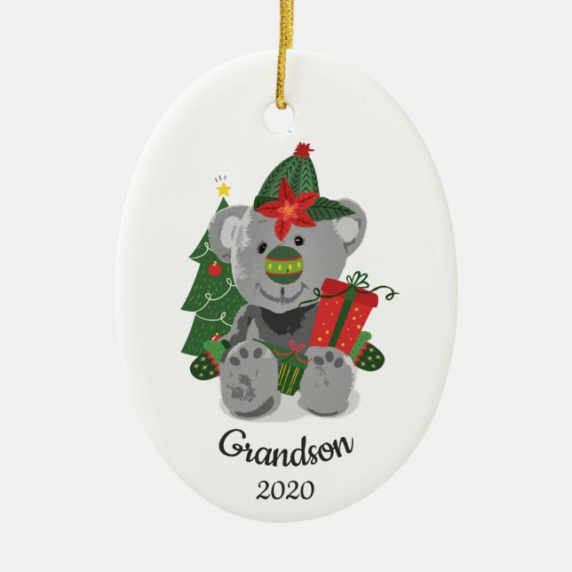 Ded Christmas Custom Teddy Bear Niedlich Toy Anima Keramik Ornament (Vorne)