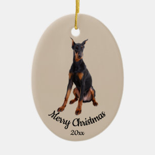 Ded Custom Foto Christmas Doberman Dog Pet Keramik Ornament