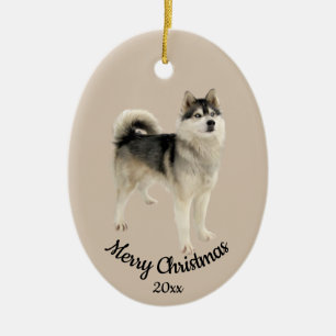Ded Custom Foto Christmas Husky Malemute Dog Keramik Ornament