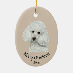 Ded Custom Foto Christmas Poodle Hund Begleiter Keramik Ornament
