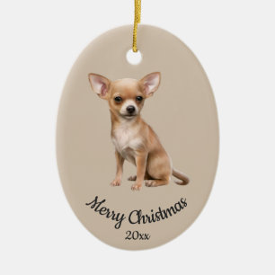 Ded Custom Foto Weihnachts Chihuahua Hund Haustier Keramik Ornament