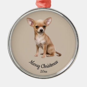 Ded Custom Foto Weihnachts Chihuahua Hund Haustier Ornament Aus Metall