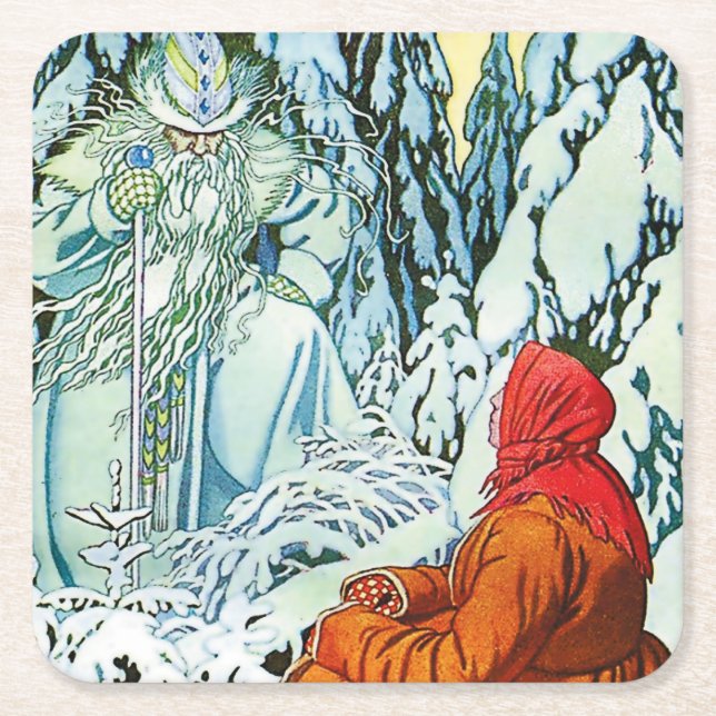 "Ded Moroz" oder "Father Frost" von Ivan Bilibin Rechteckiger Pappuntersetzer (Vorderseite)