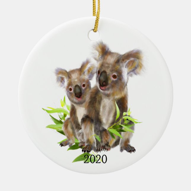 Ded Niedlich Little Koala Bear Australian Animal Keramik Ornament (Vorne)