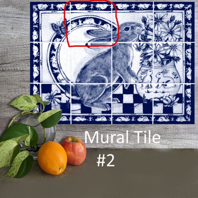 Dedham Blau Weiß Kaninchen Hase Wandbild Fliese #  (Von Creator hochgeladen)