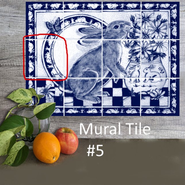 Dedham Blau Weiß Kaninchen Hase Wandbild Fliese #  (Von Creator hochgeladen)
