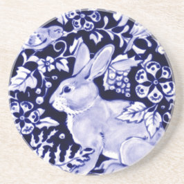 Dedham Blue Rabbit, Classic Blue & White Design Getränkeuntersetzer