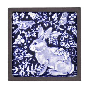 Dedham Blue Rabbit, Classic Blue & White Design Schachtel