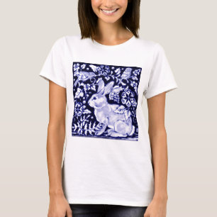 Dedham Blue Rabbit, Classic Blue & White Design T-Shirt