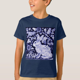 Dedham Blue Rabbit, Classic Blue & White Design T-Shirt