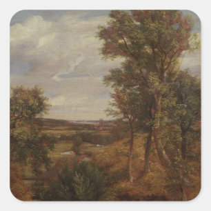 Dedham Vale, 1802 (Öl auf Leinwand) Quadratischer Aufkleber