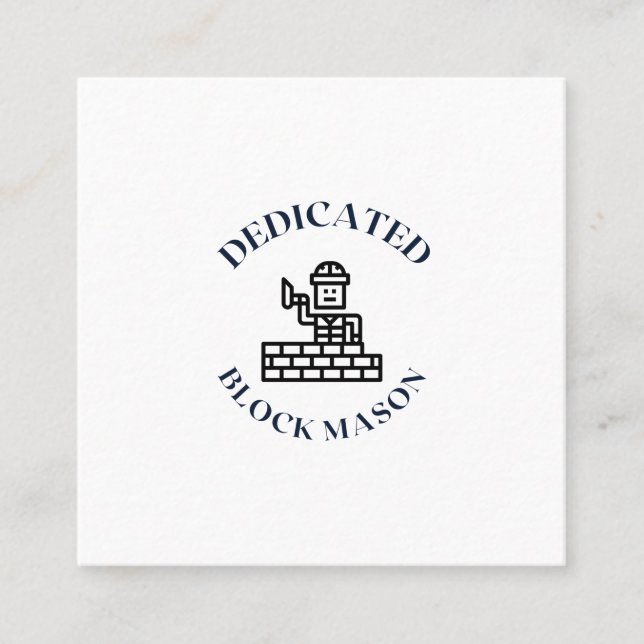 DEDICATED BLOCK MASON QUADRATISCHE VISITENKARTE (Vorderseite)