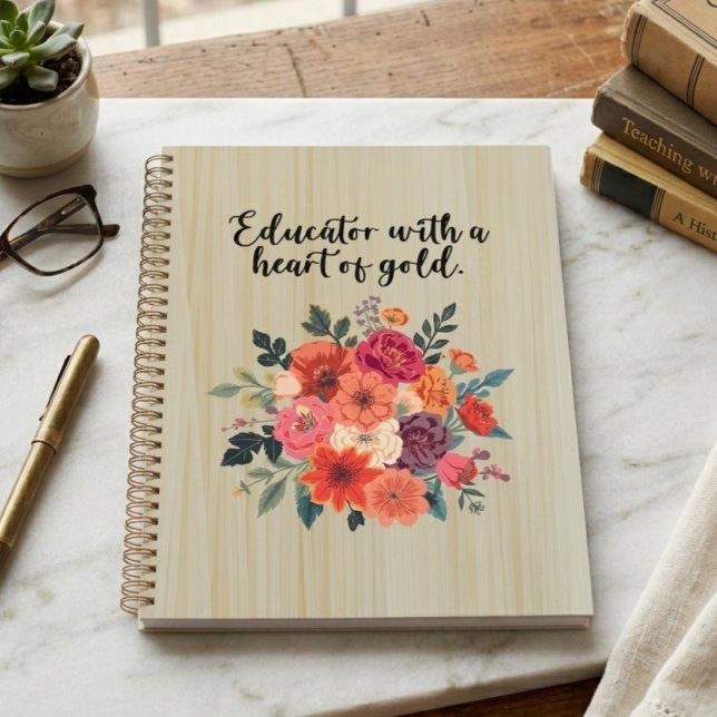 Dedicated Educator Herz aus Gold Würdigung Planer (Von Creator hochgeladen)