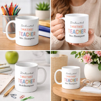Dedicated Maths Teacher Personalized Name  Kaffeetasse