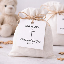 Dedicated to God Boy's Name | Simple Cross  Geschenkanhänger