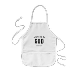 DEDICATED TO GOD COOL CUSTOMIZABLE BLACK TEXT KINDERSCHÜRZE