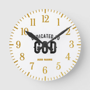 DEDICATED TO GOD COOL CUSTOMIZABLE BLACK TEXT RUNDE WANDUHR