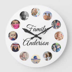 Dedication family name upload photo large clock große wanduhr